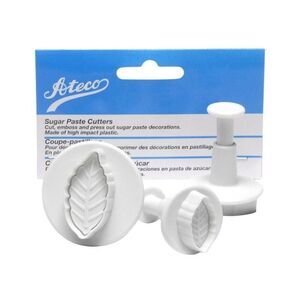 Set Of 3 Sugar Paste Narrow Leaf Cutters White. NIP